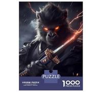 1000 Piece Jigsaw Puzzles for Teenagers Jigsaw Gorilla Samurai Warrior Animal Jigsaw for Adults Hands-on Game But Fun And Humorous Help The Brain Exercise 38x26cm/1000pcs