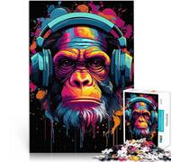 1000 Piece Jigsaw Puzzles for teenagers Jigsaw Gorilla With Headphones Familienspaß Geeignet für die Schreibtischdekoration75x50cm
