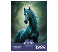 1000 Piece Jigsaw Puzzles for Teenagers Jigsaw Green Horse in Forest Jigsaw for Adults Hands-on Game But Fun And Humorous Help The Brain Exercise 52x38cm/1000pcs