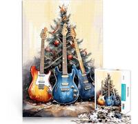 1000 Piece Jigsaw Puzzles for teenagers Jigsaw Guitar Christmas Tree Hands-on-Spiel Geeignet für die Schreibtischdekoration38x26cm