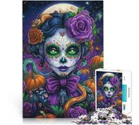 1000 Piece Jigsaw Puzzles for teenagers Jigsaw Halloween magic witch DIY-Spielzeug mit passendem Poster und Quizblatt75x50cm