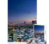 1000 Piece Jigsaw Puzzles for Teenagers Jigsaw Hanoi Skyline at Dusk Educational Toy Great Gift for Educational Game for Birthday, Chrismas Size 38x26cm