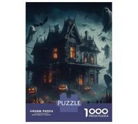 1000 Piece Jigsaw Puzzles for Teenagers Jigsaw Haunted House Halloween Puzzles for Adults Anti-Stress Toys Presents for Women for Birthday, Chrismas 38x26cm/1000pcs