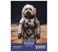 1000 Piece Jigsaw Puzzles for Teenagers Jigsaw Havanese Astronaut On Mars Jigsaw Puzzle Brain Teaser Game Home Decoration Deal As Gifts for The Whole Family 70x50cm/1000pcs