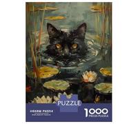 1000 Piece Jigsaw Puzzles for Teenagers Jigsaw Hiding Black Cat Creek Puzzles for Adults Toy Wall Decor Stress Reliever Unique Birthday And Gifts 52x38cm/1000pcs