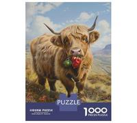 1000 Piece Jigsaw Puzzles for Teenagers Jigsaw Highland Cow Pepper Land Jigsaw Relaxing Games A Work of Art Unique Birthday And Gifts 70x50cm/1000pcs