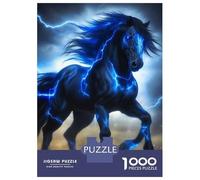 1000 Piece Jigsaw Puzzles for Teenagers Jigsaw Horse Thunder Blue Teenager Puzzles Fun Games A Work of Art for Birthday, Chrismas 38x26cm/1000pcs