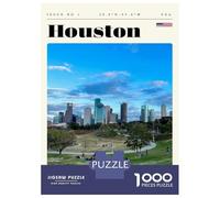1000 Piece Jigsaw Puzzles for Teenagers Jigsaw Houston Texas Travel Art Jigsaw Puzzle Brain Teaser Game Home Decoration Deal As Gifts for The Whole Family 70x50cm/1000pcs