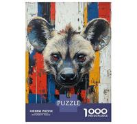 1000 Piece Jigsaw Puzzles for Teenagers Jigsaw Hyena Portrait with Abstract Background Jigsaw for Adults Hands-on Game But Fun And Humorous Help The Brain Exercise 52x38cm/1000pcs