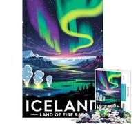 1000 Piece Jigsaw Puzzles for Teenagers Jigsaw Iceland︰ Land of Fire And Ice Practical Game Challenging Game Toys Birthday Gifts Home Decoration (Size 38x52cm)