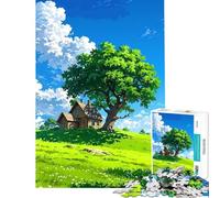 1000 Piece Jigsaw Puzzles for Teenagers Jigsaw Idyllic Countryside House with Large Tree Fun at Home Activities, Tough Challenge Hands-on Game for And 14 Years And over (50x75cm)