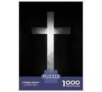 1000 Piece Jigsaw Puzzles for Teenagers Jigsaw Illuminated Christian Cross Jigsaw Hands-on Game Hand Speed Race Deal As Gifts for The Whole Family 38x26cm/1000pcs