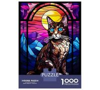 1000 Piece Jigsaw Puzzles for Teenagers Jigsaw Japanese Bobtail Cat Jigsaw Puzzle Brain Teaser Game Home Decoration Deal As Gifts for The Whole Family 70x50cm/1000pcs