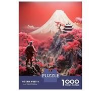 1000 Piece Jigsaw Puzzles for Teenagers Jigsaw Japanese Mountain Landscape with Cherry Blossoms Adult Jigsaw Puzzle DIY Toys Hand Speed Race Help The Brain Exercise 38x26cm/1000pcs