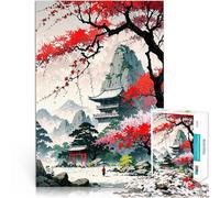 1000 Piece Jigsaw Puzzles for teenagers Jigsaw Japanese Temple Landscape Relax Games Every Piece is Unique - Challenging Family Fun Game 26x38cm