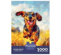 1000 Piece Jigsaw Puzzles for Teenagers Jigsaw Joyful Dachshund Sprint Teenager Puzzles Relaxing Games For Family Fun Deal As Gifts for The Whole Family 52x38cm/1000pcs