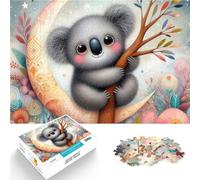 1000 Piece Jigsaw Puzzles for teenagers Jigsaw Koala on Crescent Moon Lustige Spiele Geburtstagsgeschenk, Geschenke52x38cm
