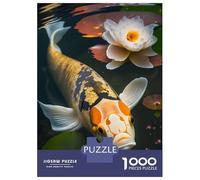 1000 Piece Jigsaw Puzzles for Teenagers Jigsaw Koi Fish Pond Meditation Adult Puzzles Relax Games Presents for Women Help The Brain Exercise 70x50cm/1000pcs