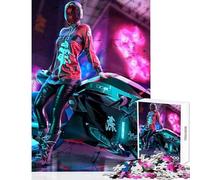 1000 Piece Jigsaw Puzzles for Teenagers Jigsaw Lady Biker Educational Toy Gifts Ideas Hands-on Game Artists Collection, Fine Art Size 38x26cm