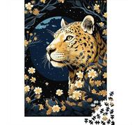 1000 Piece Jigsaw Puzzles for Teenagers Jigsaw Leopard Moonlit Garden Art Print Jigsaw Family Game Hand Speed Race Unique Birthday And Gifts 70x50cm/1000pcs