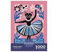1000 Piece Jigsaw Puzzles for Teenagers Jigsaw Les Danseuses Ballerina Cat Art Print Jigsaw Puzzle Brain Teaser Game Home Decoration Deal As Gifts for The Whole Family 70x50cm/1000pcs