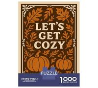 1000 Piece Jigsaw Puzzles for Teenagers Jigsaw Lets Get Cozy Fall Illustration Teenager Puzzles Fun Games A Work of Art for Birthday, Chrismas 52x38cm/1000pcs