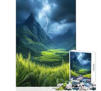 1000 Piece Jigsaw Puzzles for Teenagers Jigsaw Lightning Storm Over Mountains Educational Toy Birthday Gifts Fun Games Artists Collection, Fine Art Size 50x75cm