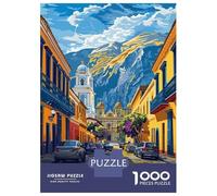 1000 Piece Jigsaw Puzzles for Teenagers Jigsaw Lima, Peru Cityscape Illustration Adult Puzzles Relax Games Presents for Women Help The Brain Exercise 70x50cm/1000pcs