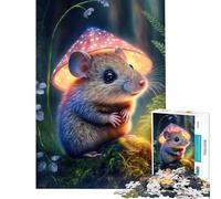1000 Piece Jigsaw Puzzles for Teenagers Jigsaw Little Mouse in The Forest Practical Game Challenging Game Toys Birthday Gifts Home Decoration (Size 38x26cm)