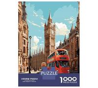 1000 Piece Jigsaw Puzzles for Teenagers Jigsaw London United Kingdom Adult Puzzles Relax Games Presents for Women Help The Brain Exercise 52x38cm/1000pcs