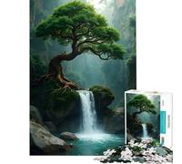 1000 Piece Jigsaw Puzzles for Teenagers Jigsaw Lush Waterfall with Ancient Tree for Birthday, Chrismas A Work of Art Impossible Game for And from 14 Years And over (38x26cm)