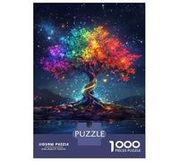 1000 Piece Jigsaw Puzzles for Teenagers Jigsaw Magic Colorful Neon Tree Puzzles for Adults Toy Wall Decor Stress Reliever Unique Birthday And Gifts 52x38cm/1000pcs