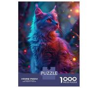 1000 Piece Jigsaw Puzzles for Teenagers Jigsaw Magical Cat Jigsaw Puzzle Brain Teaser Game Home Decoration Deal As Gifts for The Whole Family 70x50cm/1000pcs