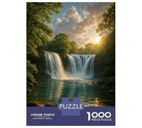 1000 Piece Jigsaw Puzzles for Teenagers Jigsaw Majestic Waterfall in Lush Green Forest Jigsaw for Adults Hands-on Game But Fun And Humorous Help The Brain Exercise 38x26cm/1000pcs