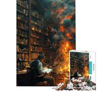 1000 Piece Jigsaw Puzzles for Teenagers Jigsaw Man Reading Amidst Fire Teenager Puzzles Hands-on Game Difficult Hard Help The Brain Exercise (Size 38x26cm)