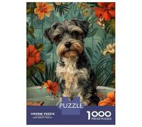 1000 Piece Jigsaw Puzzles for Teenagers Jigsaw Miniature Schnauzer Dog in Bathtub Puzzles for Adults Anti-Stress Toys Presents for Women for Birthday, Chrismas 38x26cm/1000pcs