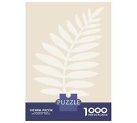 1000 Piece Jigsaw Puzzles for Teenagers Jigsaw Minimalist Beige Leaf Illustration Jigsaw Puzzle Brain Teaser Game Home Decoration Deal As Gifts for The Whole Family 38x26cm/1000pcs