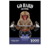1000 Piece Jigsaw Puzzles for Teenagers Jigsaw Monkey Weightlifting Teenager Puzzles Relaxing Games For Family Fun Deal As Gifts for The Whole Family 38x26cm/1000pcs