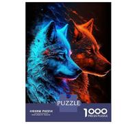 1000 Piece Jigsaw Puzzles for Teenagers Jigsaw Mystical Wolf Abstract Adult Jigsaw Puzzle Relax Games Wall Art Unique Birthday And Gifts 38x26cm/1000pcs
