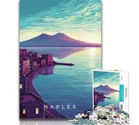 1000 Piece Jigsaw Puzzles for Teenagers Jigsaw Naples Coastline at Sunrise Educational Family Game Difficult Challenge Gift For Birthdays (size 38x26cm)