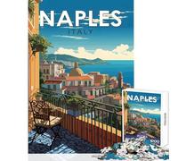 1000 Piece Jigsaw Puzzles for Teenagers Jigsaw Naples Italy Toy Wall Decor Birthday Gift Hands-on Game Artists Collection, Fine Art Size 38x52cm