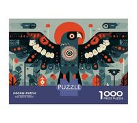 1000 Piece Jigsaw Puzzles for Teenagers Jigsaw Native American Eagle Art Print Adult Puzzles Relax Games Presents for Women Help The Brain Exercise 38x26cm/1000pcs