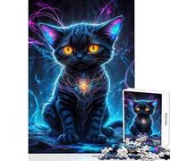 1000 Piece Jigsaw Puzzles for Teenagers Jigsaw Neon Galaxy Kitten Toy Wall Decor Birthday Gift Hands-on Game Artists Collection, Fine Art Size 38x26cm