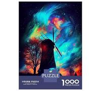 1000 Piece Jigsaw Puzzles for Teenagers Jigsaw Neon Night with Windmill Jigsaw Family Game Hand Speed Race Unique Birthday And Gifts 70x50cm/1000pcs