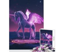 1000 Piece Jigsaw Puzzles for Teenagers Jigsaw Neon Pegasus Toy Wall Decor Birthday Gifts Educational Game Help The Brain Exercise Size 38x52cm