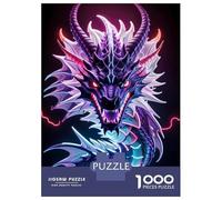 1000 Piece Jigsaw Puzzles for Teenagers Jigsaw Neon Purple Dragon Puzzles for Adults Toy Wall Decor Stress Reliever Unique Birthday And Gifts 38x26cm/1000pcs