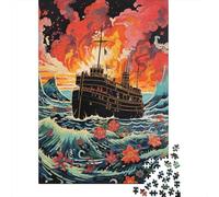 1000 Piece Jigsaw Puzzles for Teenagers Jigsaw Oceanic Adventure Ship in Stormy Seas Puzzle for Adults DIY Toys But Fun And Humorous for Birthday, Chrismas 52x38cm/1000pcs