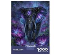 1000 Piece Jigsaw Puzzles for Teenagers Jigsaw Ornate Elephant in Floral Fantasy Puzzle for Adults DIY Toys But Fun And Humorous for Birthday, Chrismas 70x50cm/1000pcs