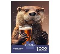 1000 Piece Jigsaw Puzzles for Teenagers Jigsaw Otter Beer Jigsaw for Adults Hands-on Game But Fun And Humorous Help The Brain Exercise 52x38cm/1000pcs