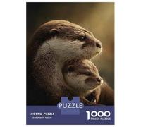 1000 Piece Jigsaw Puzzles for Teenagers Jigsaw Otter Mother And Pup Portrait Jigsaw Puzzle Brain Teaser Game Home Decoration Deal As Gifts for The Whole Family 38x26cm/1000pcs